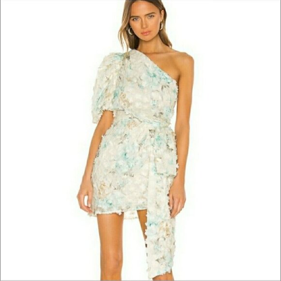 Elliatt Dresses & Skirts - Elliatt Nala 3D Floral Applique One Shoulder Dress Size XS